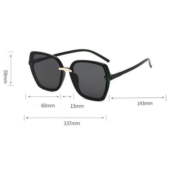 Black oversized square sunglasses - Picture 2 of 2